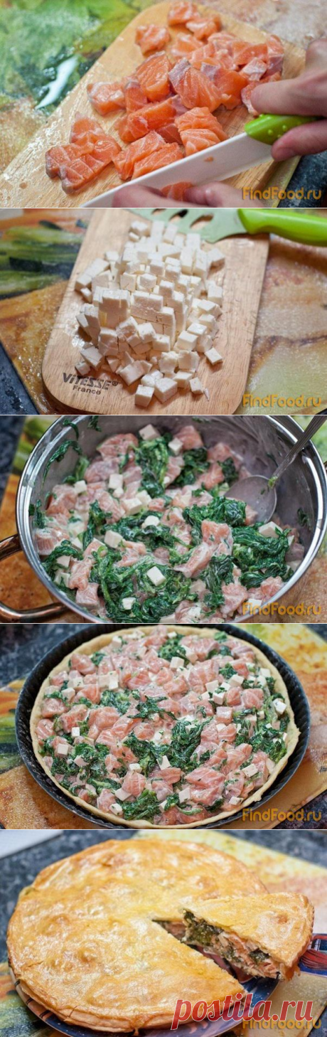 Пирог с семгой и шпинатом рецепт с фото, как приготовить на FindFood.ru