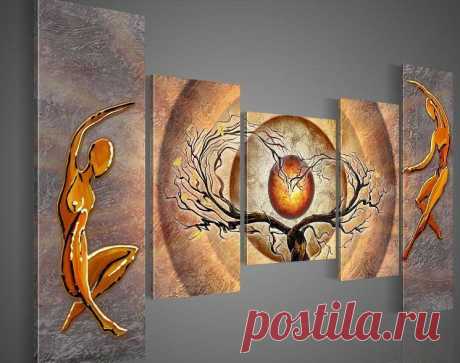 paintings of art Picture - More Detailed Picture about hand painted wall art Orange trees dancing home decoration abstract Landscape oil painting on canvas 5pcs/set wood framed Picture in Painting &amp; Calligraphy from Best Art oil painting | Aliexpress.com | Alibaba Group