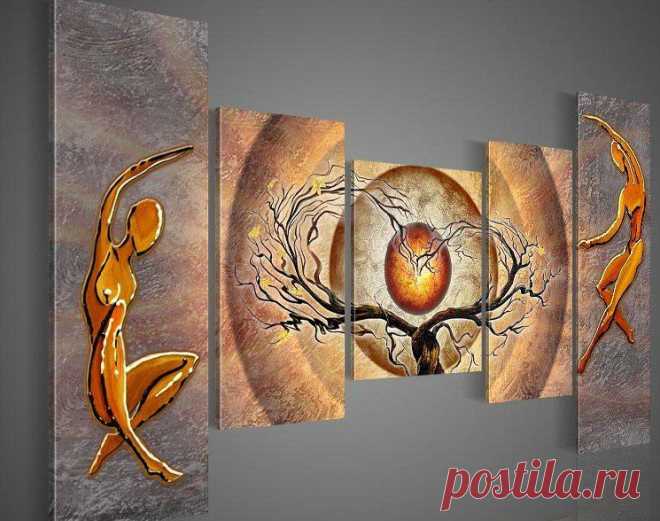 paintings of art Picture - More Detailed Picture about hand painted wall art Orange trees dancing home decoration abstract Landscape oil painting on canvas 5pcs/set wood framed Picture in Painting & Calligraphy from Best Art oil painting | Aliexpress.com | Alibaba Group
