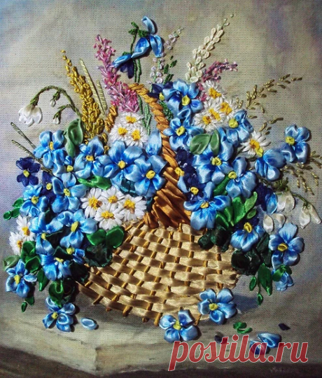 Вышивка атласными лентами для начинающих — Мастер-классы на BurdaStyle.ru