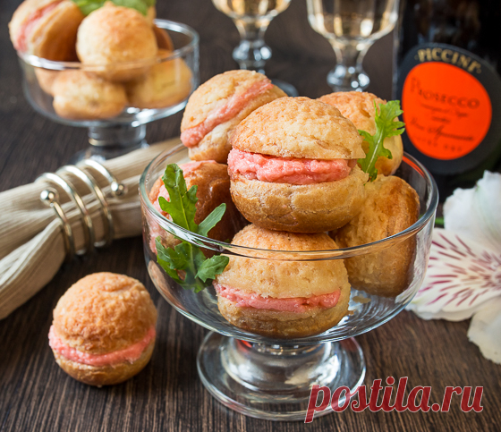 Профитроли с кракелюром и лососевым муссом | Вкусный блог - рецепты под настроение