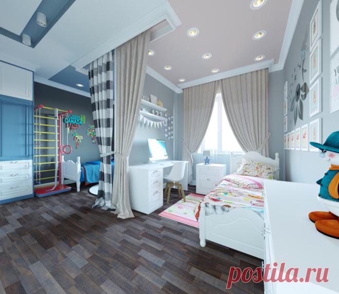 Детская для двоих разнополых детей: интересные идеи дизайна интерьера, фото