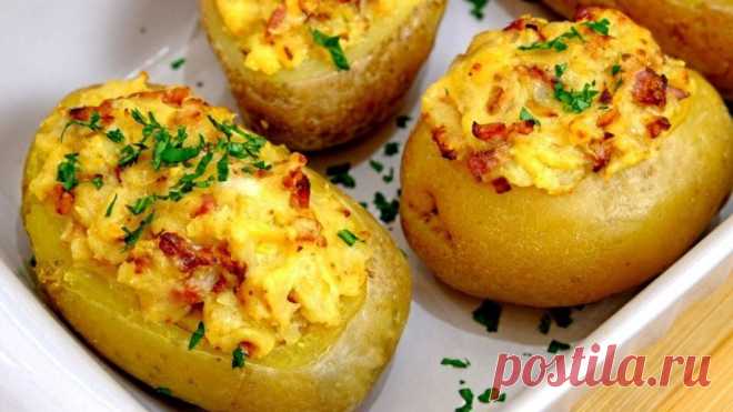 От такой картошки в духовке не откажется никто! Фаршированный картофель