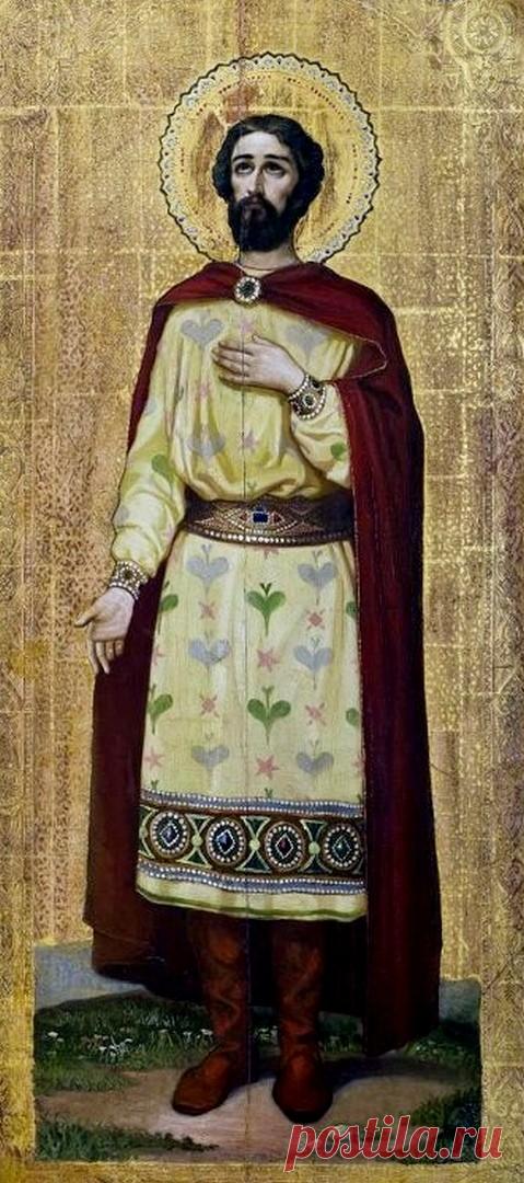 Святой Благоверный Князь Михаил Тверской. Русская икона конца XIX века. Открытки на День памяти святого благоверного князя Михаила Тверского