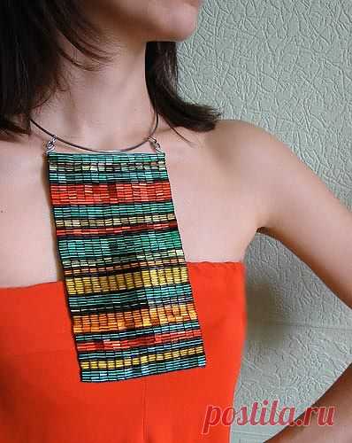 Колье в псевдоафриканском стиле / Украшения и бижутерия / Модный сайт о стильной переделке одежды и интерьера