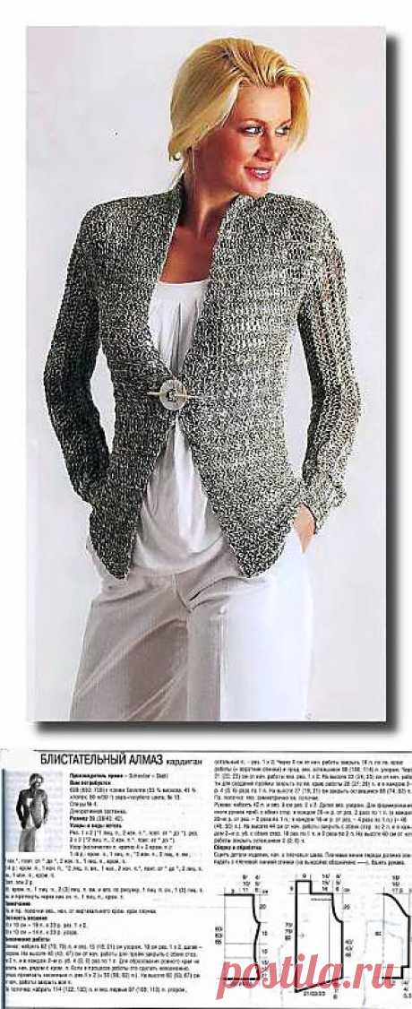 Блестящий кардиган. Вязание спицами. - 9 Марта 2010 - Вязание спицами, модели и схемы для вязания на спицах