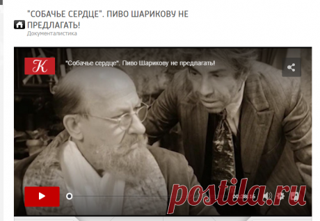 &quot;Собачье сердце&quot;. Пиво Шарикову не предлагать! / tvkultura.ru
