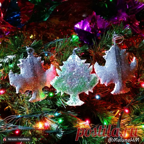 Комплект мягких елочных игрушек Снежные деревья ручной работы купить в Минске и Беларуси, цены на HandMade