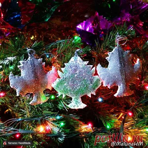 Комплект мягких елочных игрушек Снежные деревья ручной работы купить в Минске и Беларуси, цены на HandMade