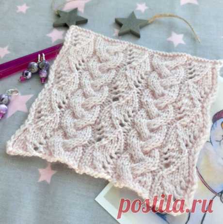 Схема узора спицами. Красивое сочетание кос и ажурного узора спицами, полное описание узора спицами - Самые красивые узоры спицами