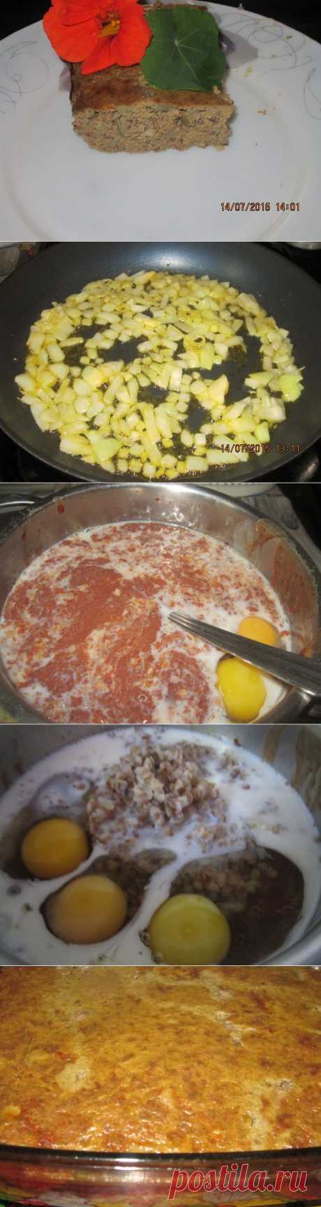 Запеканка из печени с гречкой