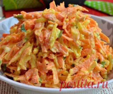 Салат из моркови с сыром и яйцами. Какая же вкуснотища!
Максимально простой, быстрый и очень вкусный! 
Ингредиенты:
- крупная морковь - 1 шт.;
- яйца варёные - 2 шт.;
- сыр твёрдый - 60 г;
- петрушка - 3-4 веточки;
- чеснок - 3 зубчика;
- соль, перец - по вкусу;
- сметана (или майонез) - 2 ст. л.
Как готовить:
Натереть на средней тёрке очищенную сырую морковь. Яйца также очистить и натереть на тёрке.
В салат из сырой моркови и яиц добавить натёртый твёрдый с...