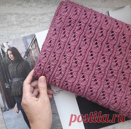 Схема узора спицами для шарфа (Вязание спицами) – Журнал Вдохновение Рукодельницы