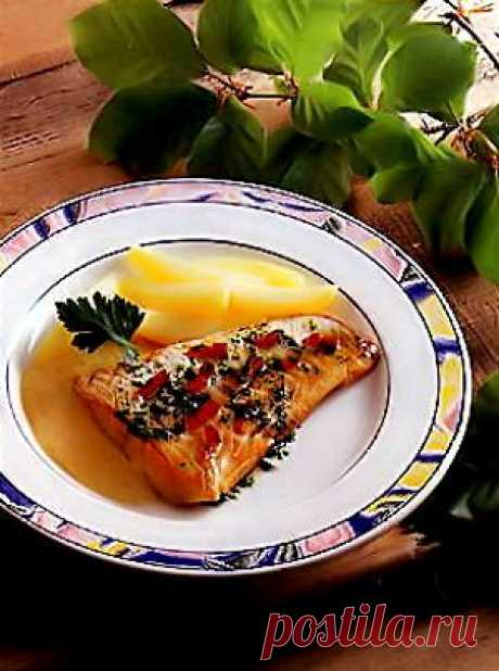 Треска со сметаной и помидорами. Блюда для СВЧ