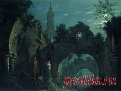 Антонио Базоли (Antonio Basoli, 1774-1848) - итальянский художник, дизайнер интерьеров, сценограф и гравер, работавший в основном в Болонье.

"Ноктюрн с архитектурой" (Nocturne with Architecture)
