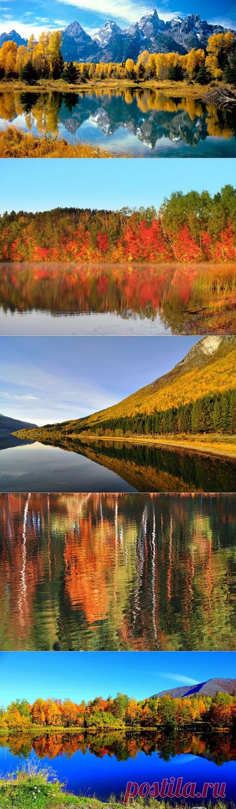 Зеркальное отражение осени в воде! Буйство осенних красок над зеркалом озер! - Блог Три и ночка