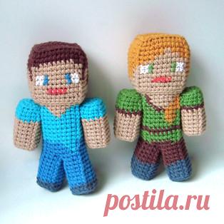Стив, Алекс и Зомби из Майнкрафта амигуруми. Схемы и описания для вязания игрушек крючком! Бесплатный мастер-класс от Наталии Лобзовой по вязанию Стива, Алекса и Зомби - персонажей популярной игры Майнкрафт. Высота вязаной игрушки примерно 1…