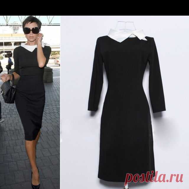 Европейский Victorias платье Vintage отложным воротником Хит Collor знаменитости