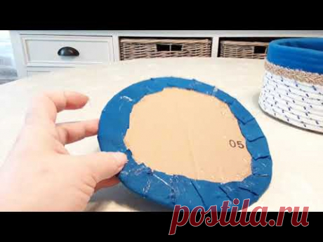 DIY красивая ШКАТУЛКА с крышкой из картона и веревки