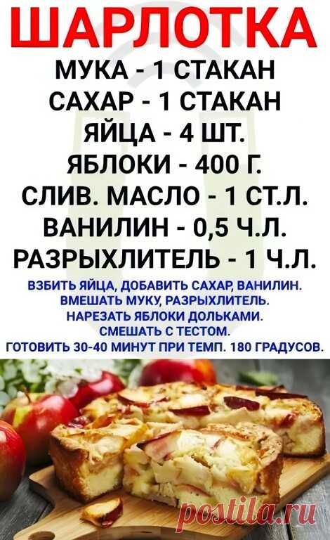 Простая шарлотка, пирог с яблоками
