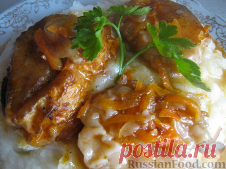 Рецепт: Хек в томатной зажарке на RussianFood.com