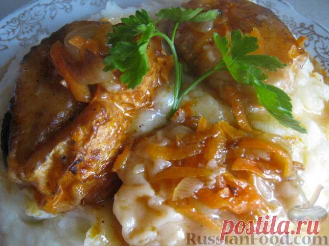 Рецепт: Хек в томатной зажарке на RussianFood.com