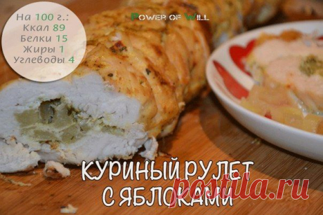 Куриный рулет с яблоками |