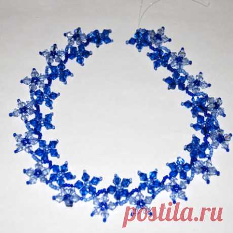 Beaded jewelry: Necklace-flowers | Beaded jewelry