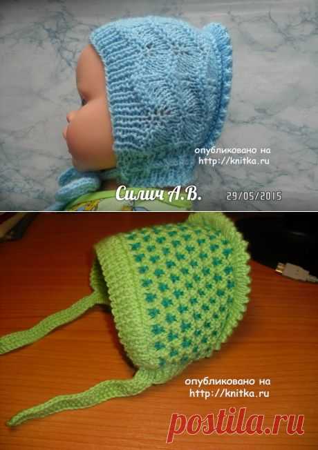 Вязаные чепчики для малыша.