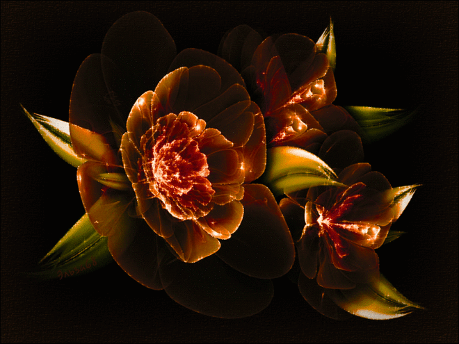 Золотой фрактал - Цветы /Flowers - GIF АНИМАЦИЯ - Анимация - Страна красоты Gif