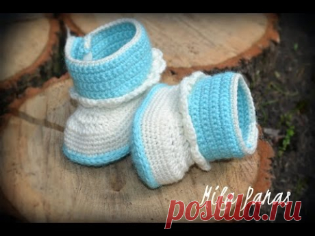 Вяжем пинетки крючком "Baby Sweet Booties"