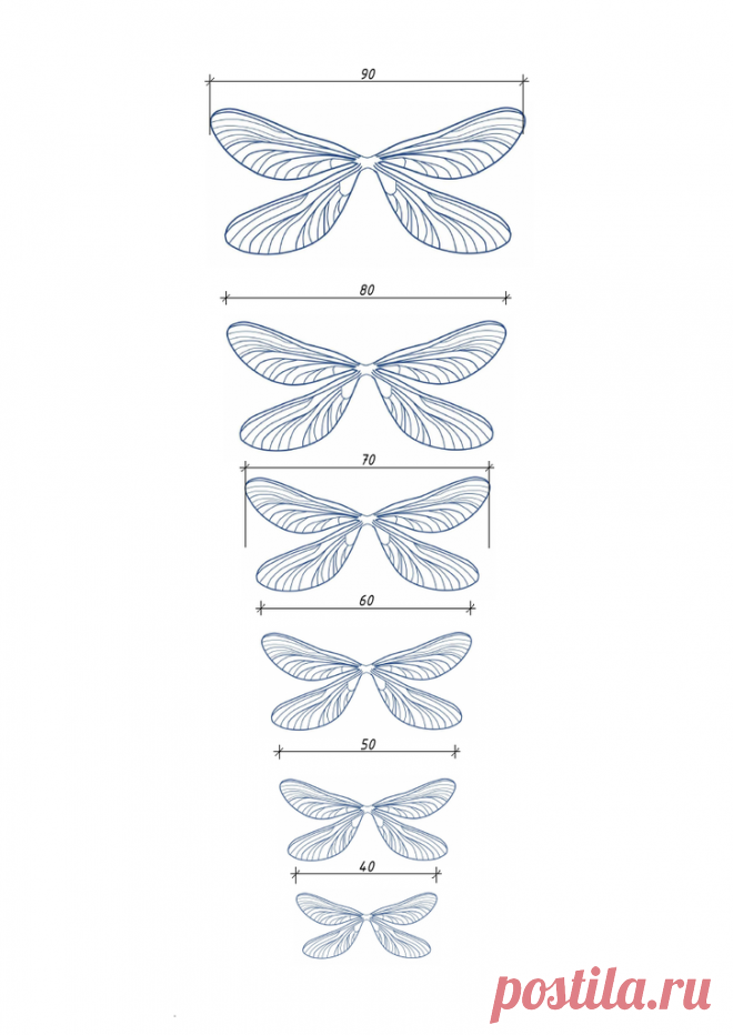 Выкройка стрекозы