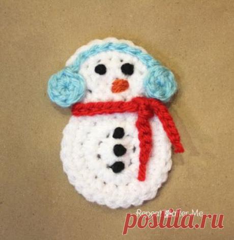 Repeat Crafter Me: Crochet Snowman Applique Pattern
