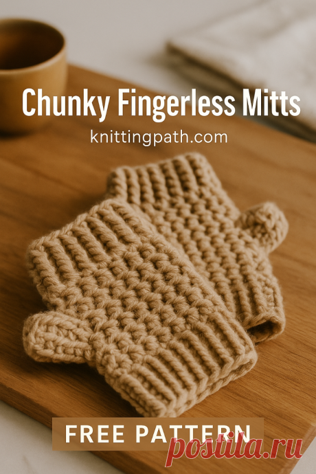 Chunky Fingerless Mitts Crochet Pattern (Free Pattern)