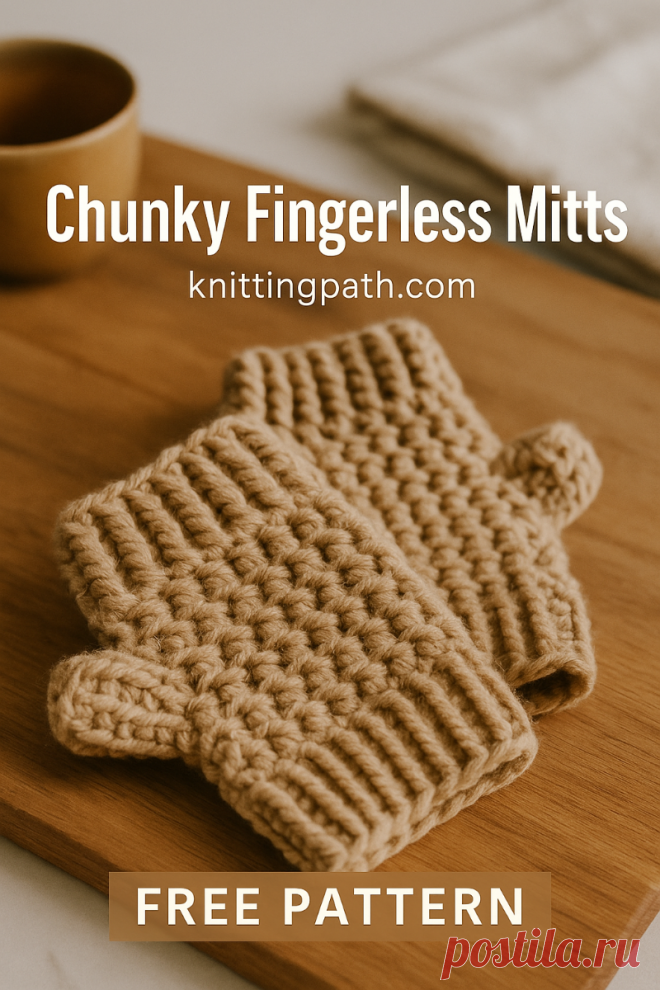 Chunky Fingerless Mitts Crochet Pattern (Free Pattern)