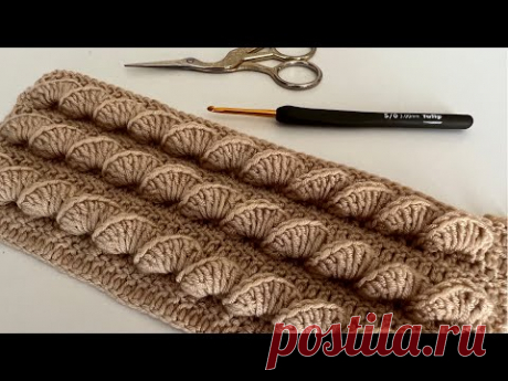 GÖSTERİŞLİ VE KOLAY 💯👌 3D ÖRGÜ BEBEK BATTANİYESİ ŞAL ATKI MODELİ / TIĞ İŞİ BASİT ÖRGÜ MODELLERİ