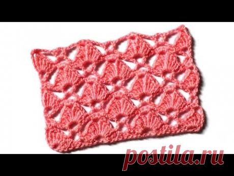 Узор Веерочки из разновысоких столбиков