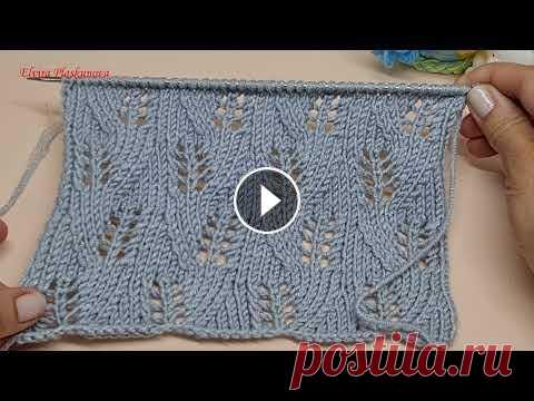*Ажурные веточки* спицами для маек, топиков,кофточек... МК для начинающих. Ажурные веточки на лицевой глади для топиков, летних кофточек и маек. Красивый узор для ваших изделий....