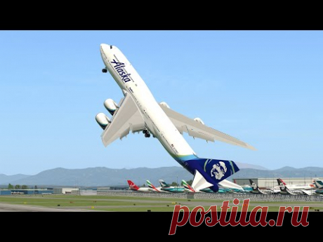 Гигантский Боинг 747 с вертикальным взлетом после обучения пилота | X-Plane 11
