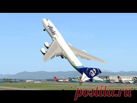 Гигантский Боинг 747 с вертикальным взлетом после обучения пилота | X-Plane 11