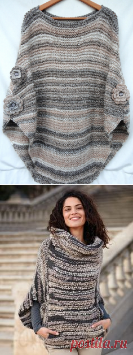 Sweater coat, wool sweater | Пончо, Вязание и Руки