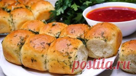 Пампушки с чесноком и зеленью
