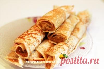 Блины со сгущенкой и орешками - рецепт, фото, как приготовить вкусно, быстро и просто | eat.by