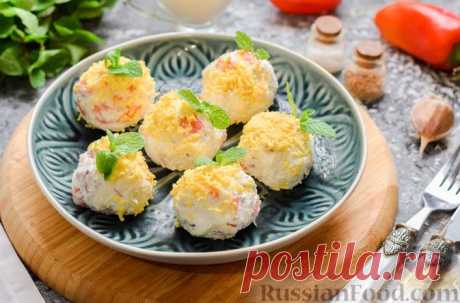 Рецепт: Закусочные сырные шарики с красной рыбой на RussianFood.com