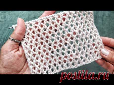 Лёгкая мелкая сеточка спицами   для вязания топа, джемпера