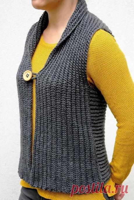 Модные, стильные, эффектные! Подборка вязаных жилетов и безрукавок | Идеи рукоделия | Яндекс Дзен