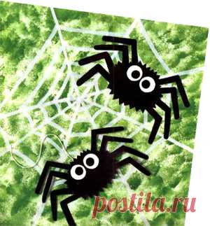 Рисуем паука на паутине - Поделки с детьми | Деткиподелки