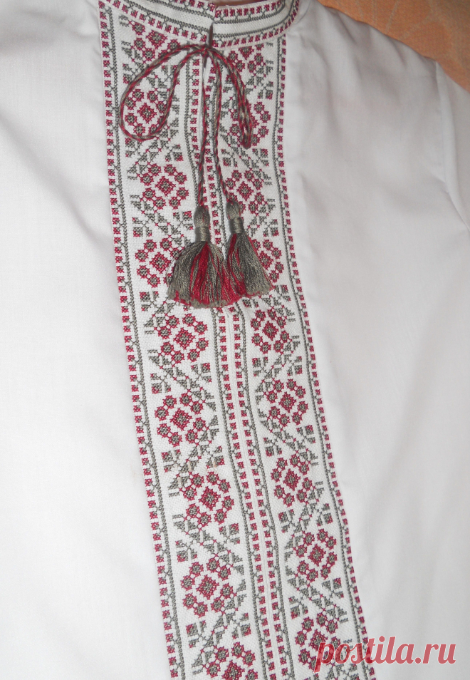 Украінська чоловіча вишиванка "Елегія" - мотиви Прикарпаття