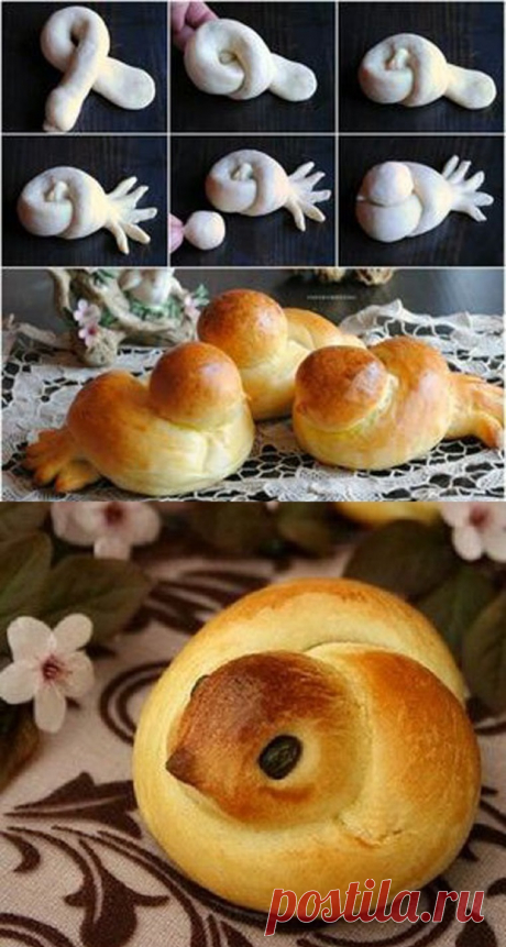 Красивая выпечка (булочка жаворонок)