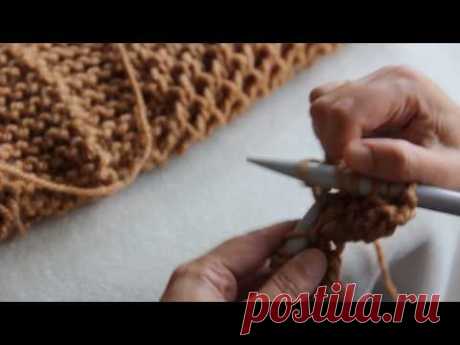 DOS AGUJAS:  punto de panal sencillo